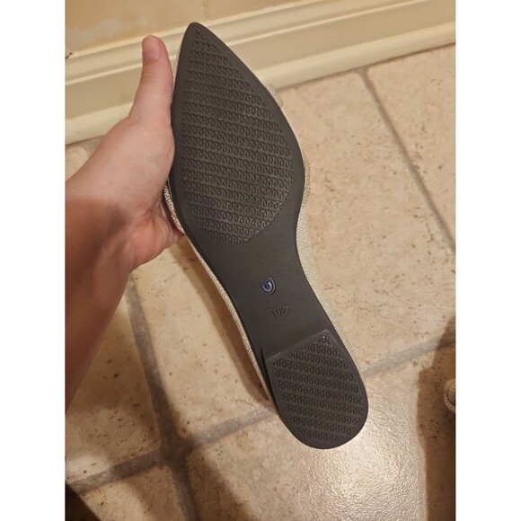 Rothy's "The Knot Point II" Flats in "Diamond Metallic" Silver Size 10.5 - Picture 9 of 12